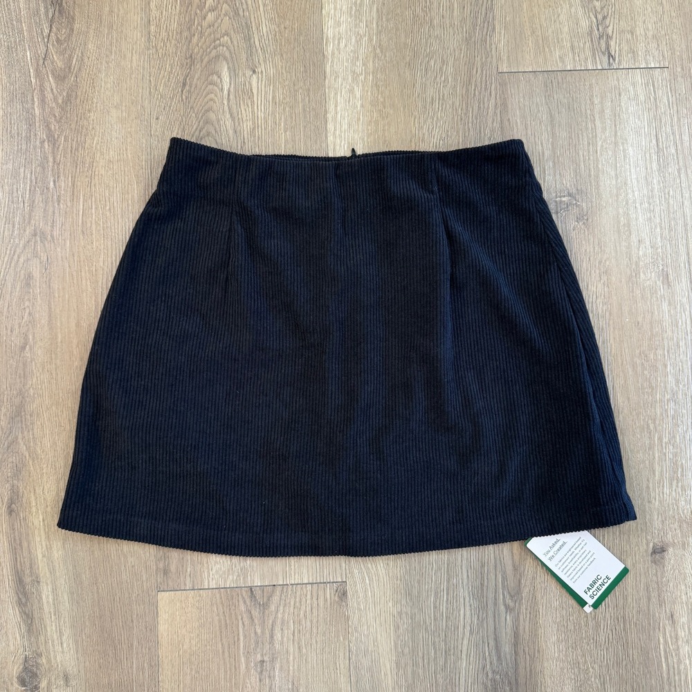 Halara Black Corduroy Skort Mini Skirt Built-in Shorts Medium High Waisted NWT
